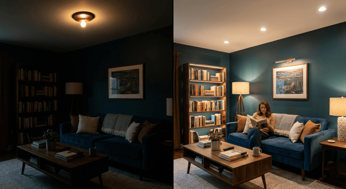 Using Only a Single Overhead Light Source 2